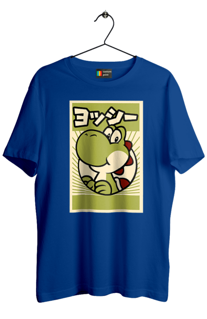 Men's t-shirt with prints Mario Yoshi. Character, dinosaur, games, mario, nintendo, super mario world, yoshi. 2070702