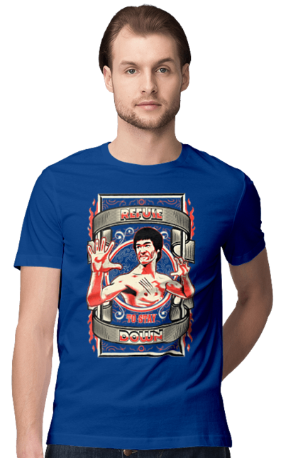 Men's t-shirt with prints Bruce Lee. Actor, bruce lee, dragon, movie, poster. 2070702