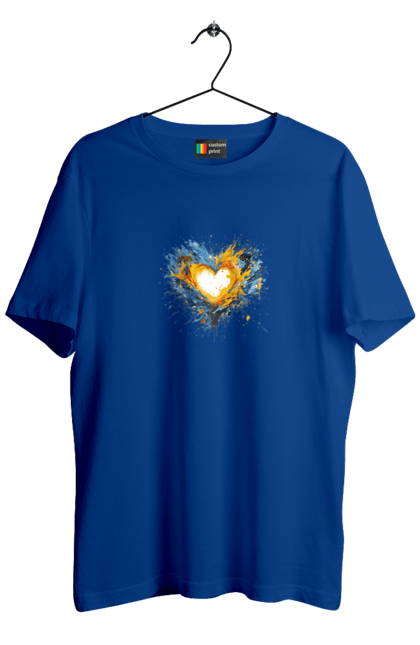 Футболка чоловіча з принтом "Серце патріота". Патріотичне, прапор україни, серце, україна, українська символіка, українське. 2070702