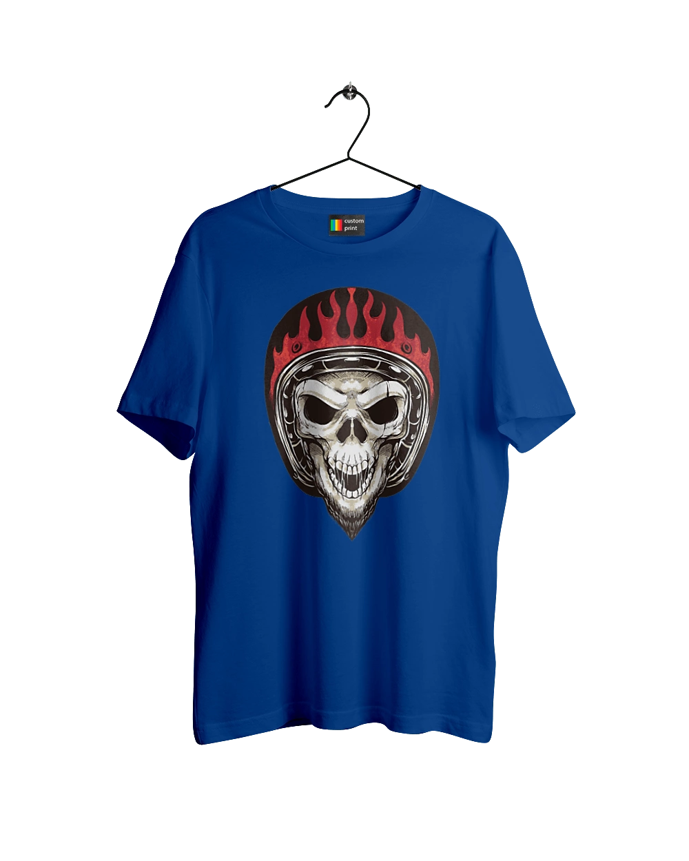 Skull in a motorcycle helmet