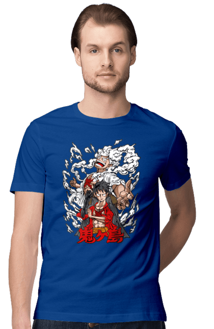 Men's t-shirt with prints One Piece Luffy. Anime, luffy, manga, monkey de luffy, one piece, pirates. 2070702