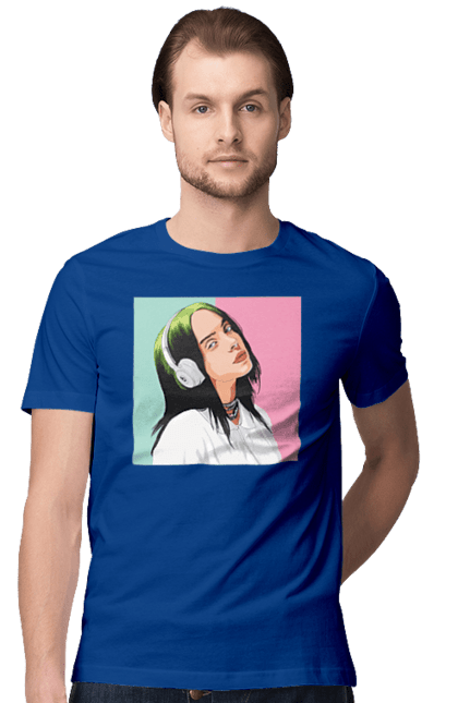 Футболка чоловіча з принтом "Billie Eilish". Активістка, біллі айліш, мизукант, права, співачка, тварини. 2070702