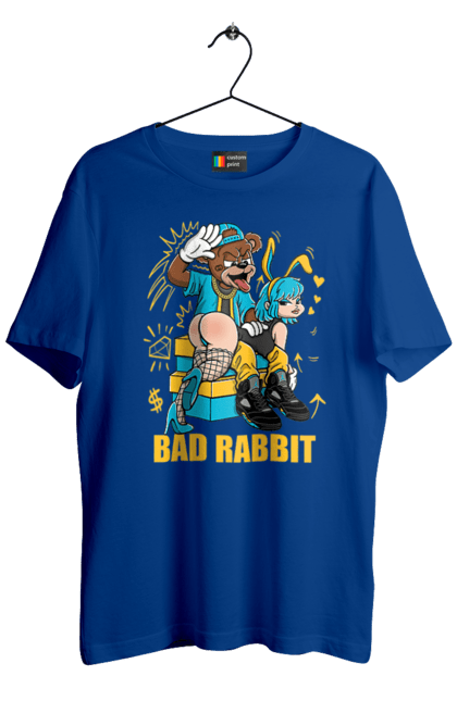 Футболка чоловіча з принтом "Поганий кролик". Бдсм, ведмідь, дівчина, кролик, поганий кролик, прикольна, смішна. 2070702