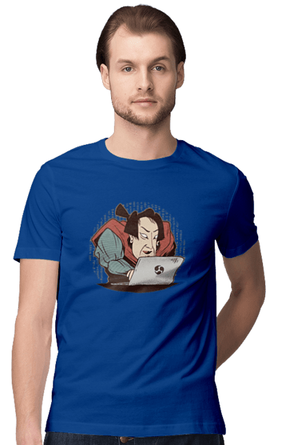 Футболка чоловіча з принтом "Ніндзя програміст". Angular, c, css, html, it, javascript, jquery, php, python, react, svelt, vue, айтишник, айті, гумор, код, кодувати, прогер, програміст, програмісти, ти ж, ти ж програміст, тиж програміст. 2070702