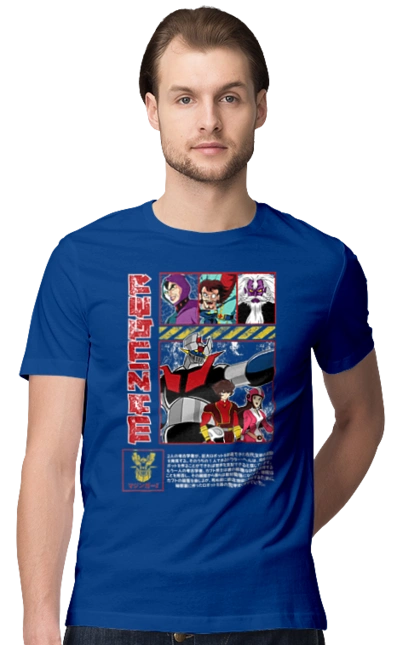 Футболка мужская с принтом Mazinger Z Грендайзер. Anime, goldorak, goldrake, grendizer, manga, mazinger z, mecha, robots. 2070702
