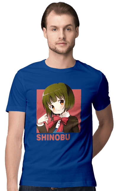 Men's t-shirt with prints Kiniro Mosaic Shinobu Omiya. Anime, gold mosaic, kiniro mosaic, kinmoza, manga, shinobu, shinobu omiya. 2070702