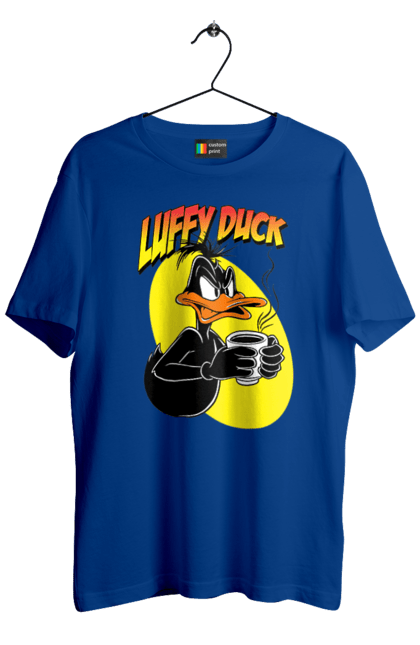 Футболка мужская с принтом Даффи Дак. Daffy duck, looney tunes, merrie melodies, warner brothers, даффи дак, мультфильм, персонаж, утка, утка даффи. 2070702