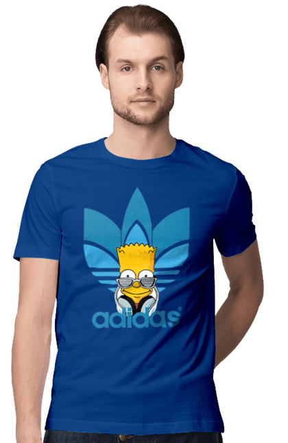 Футболка мужская с принтом Adidas Барт. Adidas, bart, адидас, барт, симпсон. 2070702