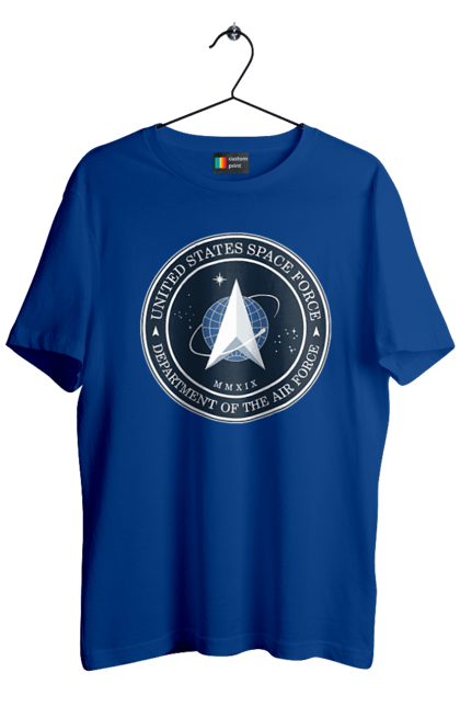 Men's t-shirt with prints United States Space Force. Emblem, political, politics, space, space force, space travel, united states, ussf. 2070702