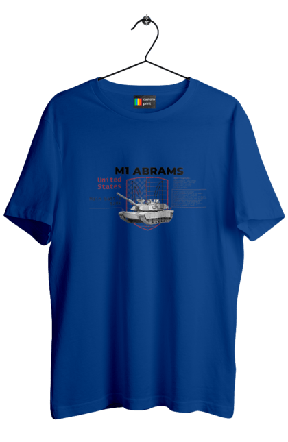 Футболка чоловіча з принтом "M1 Abrams англійська". Abrams, m1 abrams, залужний, зброя, танк. 2070702
