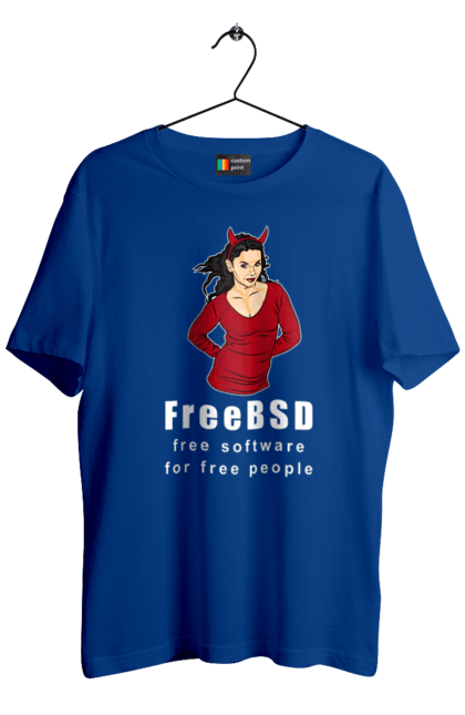 Футболка чоловіча з принтом "Freebsd Для Вільних". Bsd, freebsd, unix, адміністратор, айті, айтішник, безкоштовна, безкоштовно, бестія, білий, вільна, демон, демонесса, доступність, незалежність, операційна система, ос, програміст, програмне забезпечення, свобода, сисадмін, система, системний адміністратор, софт, текст, червоний. 2070702