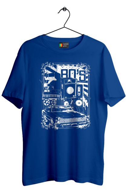 Men`s t-shirt with prints 80 E, Machine And Music. 80, 80s, machine, music. 2070702