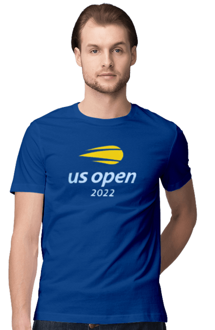Футболка чоловіча з принтом "Тенісний турнір US Open 2022". Великий теніс, відкритий чемпіонат, гравці, м`яч, нью йорк, призовий фонд, ракетка, спонсор, хард, чемпіонат америки. 2070702