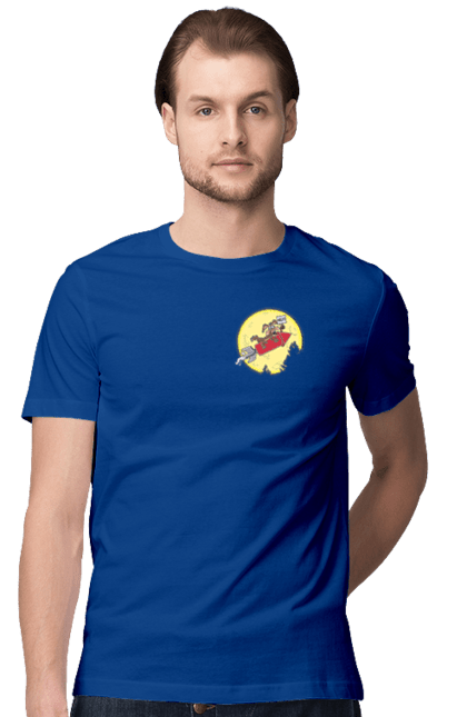 Men`s t-shirt with prints Wile E. Coyote. Anti-hero, cartoon character, fast and bold, funny melodies, kayot, north american cayot, thief, villas, wiley, wili kayot. 2070702