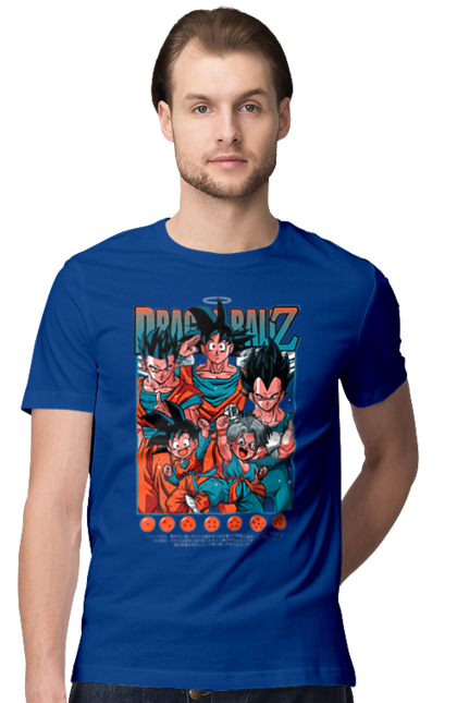 Футболка мужская с принтом Жемчуг дракона. Anime, dragon ball, goku, manga, vegeta, аниме, вегета, гоку, жемчуг дракона, манга. 2070702