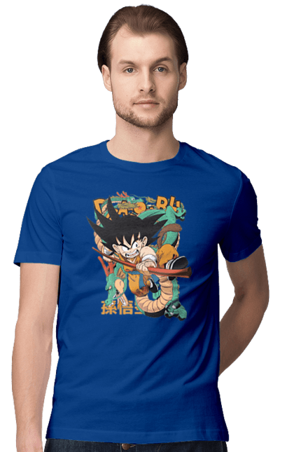 Футболка чоловіча з принтом "Перли дракона Сон Гоку". Dragon ball, manga, son goku, аніме, гоку, манга, перли дракона, сон гоку. 2070702