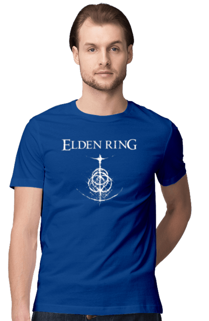 Футболка чоловіча з принтом "Elden Ring". Elden ring, playstation, ps5, виживання, гра, жахи, комп`ютерна гра, людожери. ART принт на футболках