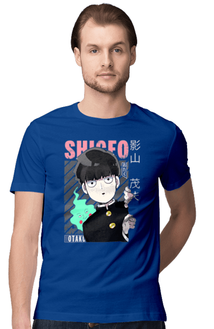 Футболка чоловіча з принтом "Mob Psycho 100". Anime, manga, mob psycho 100, shigeo kageyama, аніме, манга, моб, моб-вар ят 100, сігео кагеяма, шіґео каґеяма. 2070702