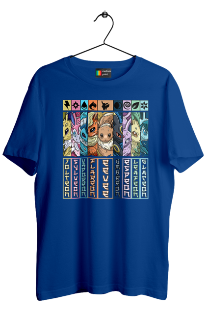 Men's t-shirt with prints Pokemon Eeveelutions. Eevee, eeveelutions, nintendo, pokemon, pokemon go, umbreon. 2070702