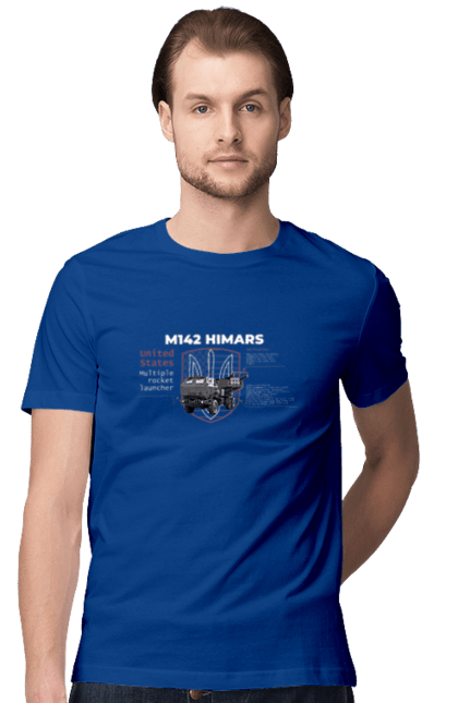 Men`s t-shirt with prints M142 HIMARS. Himars, industrious, m142 himars, weapon. 2070702