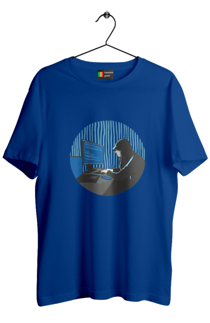 Футболка чоловіча з принтом "Хакер". Бінарний, гік, програміст, хакер. 2070702