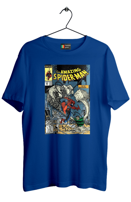 Футболка чоловіча з принтом "Людина павук". Avengers, comics, film, marvel, spiderman, superhero. CustomPrint.market