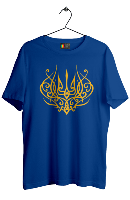 Футболка чоловіча з принтом "Герб України". Герб, герб україни, доброго вечора, з гербом україни, з тризубом, зсу, патріотична, прапор. 2070702