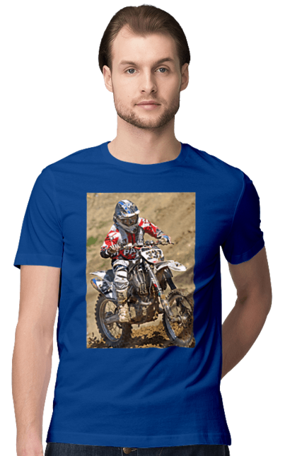 Футболка чоловіча з принтом "МОТОГОНЩИК". Мото, мотогонщик, мотоцикл, спорт, спортсмен. 2070702
