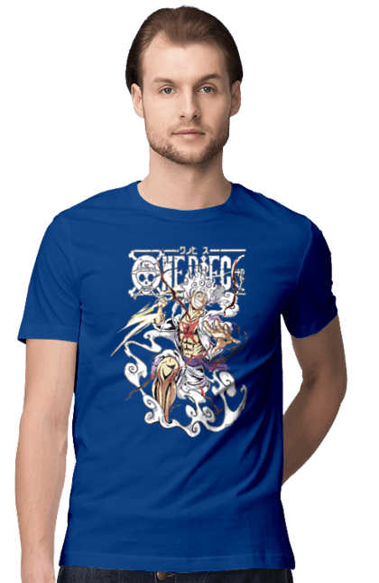 Men's t-shirt with prints One Piece Luffy. Anime, luffy, manga, monkey de luffy, one piece, pirates. 2070702