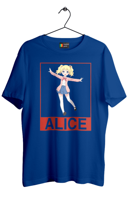 Men's t-shirt with prints Kiniro Mosaic Alice Cartelet. Alice, alice cartelet, anime, gold mosaic, kiniro mosaic, kinmoza, manga. 2070702