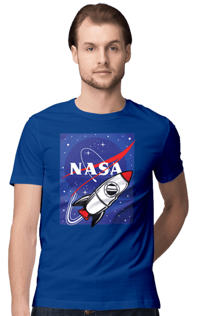 Men's t-shirt with prints NASA. Aeronautics, astronautics, aviation, nasa, research, rocket, science, space, technologies, usa. 2070702