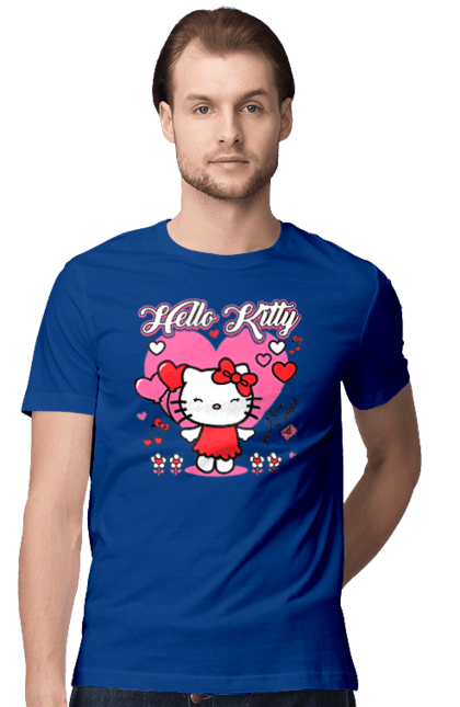 Men's t-shirt with prints Hello Kitty. Brand, cat, character, hello kitty, kitten. 2070702