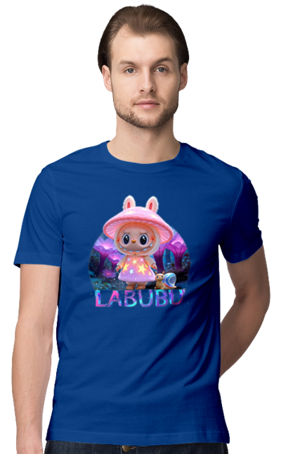 Футболка чоловіча з принтом "Лабубу". Брелок лабубу, іграшка лабубу, лабубу, лабубу кока кола, лялька лабубу, мерч лабубу, мила, рожева лабубу, смішна лабубу. 2070702
