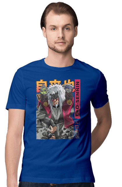 Men's t-shirt with prints Naruto Jiraiya. Anime, hokage, jiraiya, manga, naruto, shinobi, shonen. 2070702