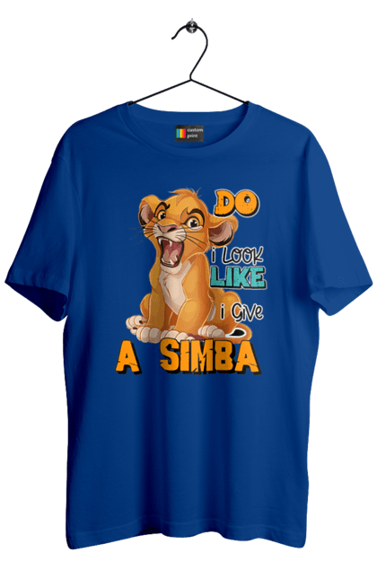 Футболка мужская с принтом Король Лев Симба. Lion king, simba, животное, король, лев, мультик, мультфильм, симба. 2070702