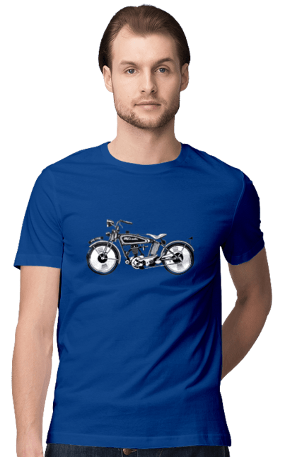 Men`s t-shirt with prints Motorcycle Retro. Moto, motorcycle, retro. 2070702