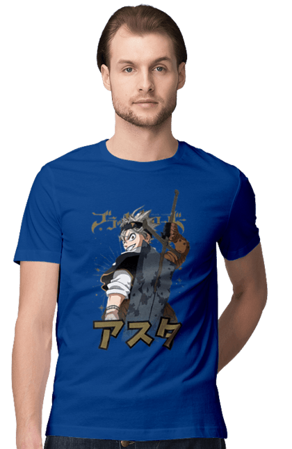 Men's t-shirt with prints Black Clover Asta. Anime, asta, black clover, manga, wizard king. 2070702