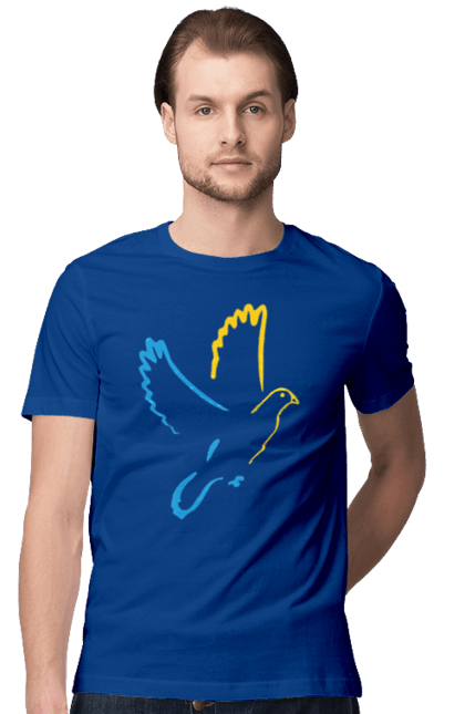 Футболка чоловіча з принтом "Голуб миру". Голуб миру, мир, перемога україни, україна. 2070702