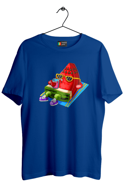 Футболка чоловіча з принтом "Кавун П'є Коктейль". Кавун, коктейль, літо. 2070702