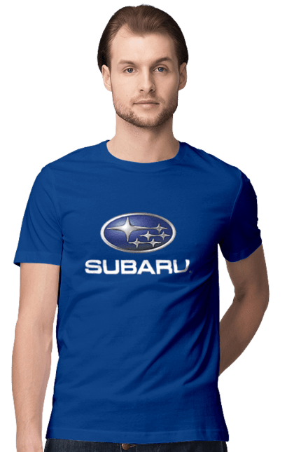 Men`s t-shirt with prints Subaru 2 Wh. Auto, logotype, subaru. 2070702