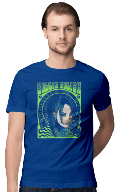 Футболка чоловіча з принтом "Біллі Айліш". Billie eilish, виконавець, електропоп, інді поп, музика, піп, співачка. 2070702