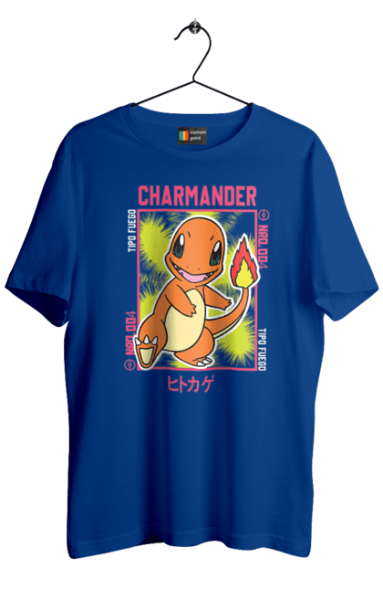 Men's t-shirt with prints Pokemon Charmander. Anime, charmander, games, nintendo, pokemon, pokemon go. 2070702