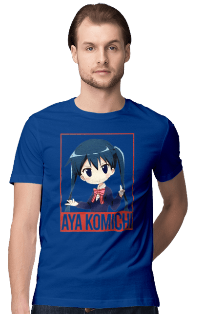 Men's t-shirt with prints Kiniro Mosaic Aya Komichi. Anime, aya komichi, gold mosaic, kiniro mosaic, kinmoza, manga. 2070702