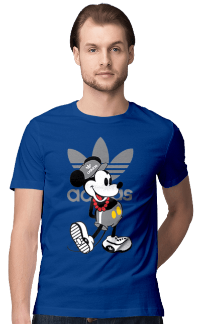 Футболка мужская с принтом Adidas Микки Маус. Adidas, mickey mouse, адидас, дисней, микки, микки маус, мультфильм. 2070702