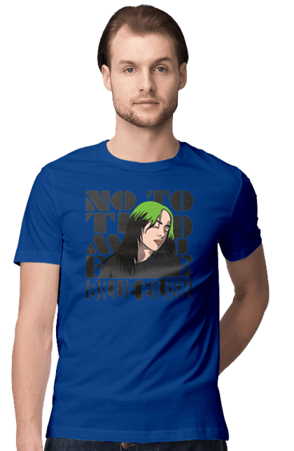 Футболка чоловіча з принтом "Біллі Айліш". Біллі айліш, логотип біллі айліш, принт біллі айліш, співачка біллі айліш. 2070702