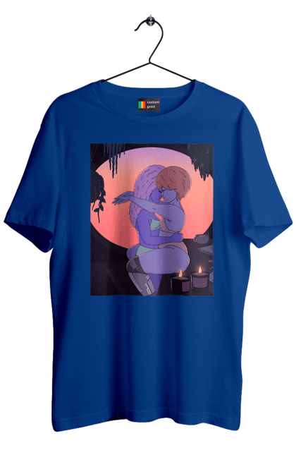 Футболка чоловіча з принтом "Фіолетові Дівчата Обіймаються". Захід, обійми. 2070702