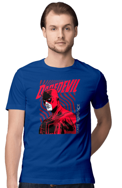 Men's t-shirt with prints Daredevil. Daredevil, lawyer, marvel, matt murdock, superhero, television series, tv series. 2070702