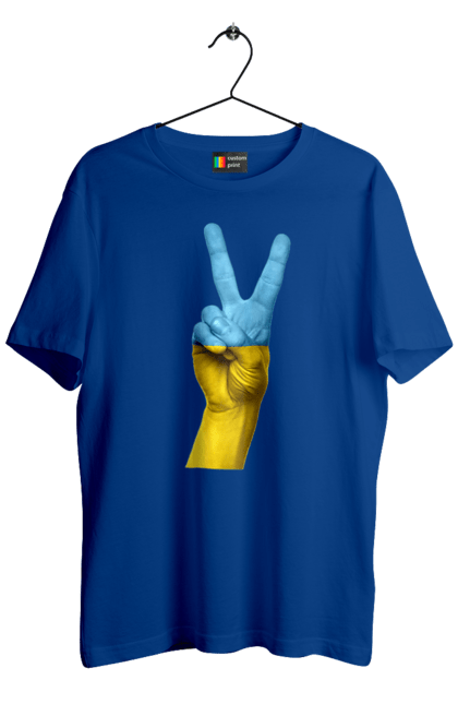 Men`s t-shirt with prints Two Fingers, World, Ukraine. Arm, peace, ukraine. 2070702