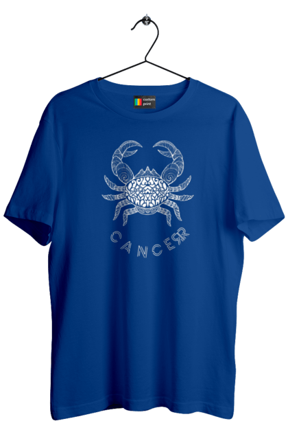 Футболка чоловіча з принтом "Зодіак Рак". Гороскоп, знак, знак зодіаку, знак зодіаку рак, зодіак, рак, сузір`я. 2070702