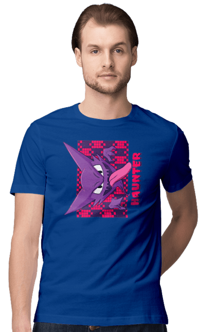 Men's t-shirt with prints Haunter. Anime, games, haunter, nintendo, pokemon, pokemon go. 2070702